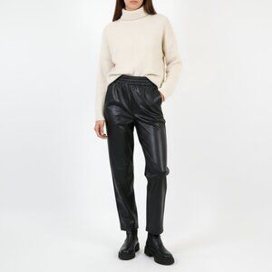 *Forever 21 Black Faux Leather High Rise Straight Leg Pant